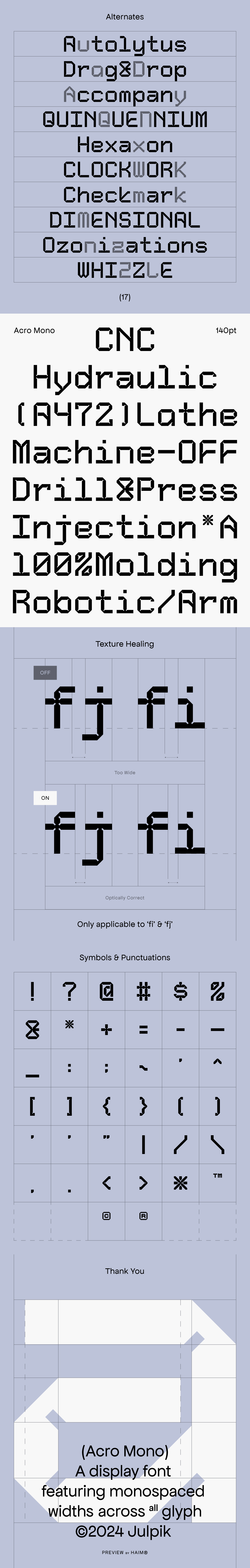 印尼Acro Mono现代工业感等宽字体