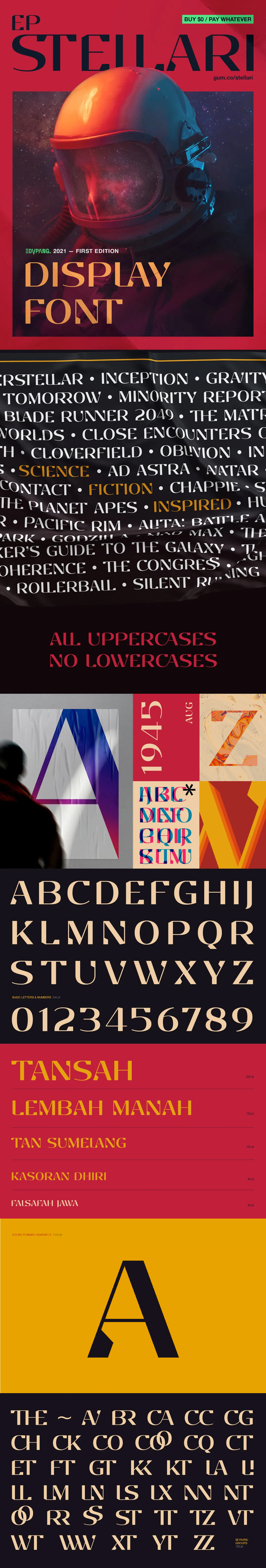 印度尼西亚EP Stellari Display未来科幻风格衬线展示类字体