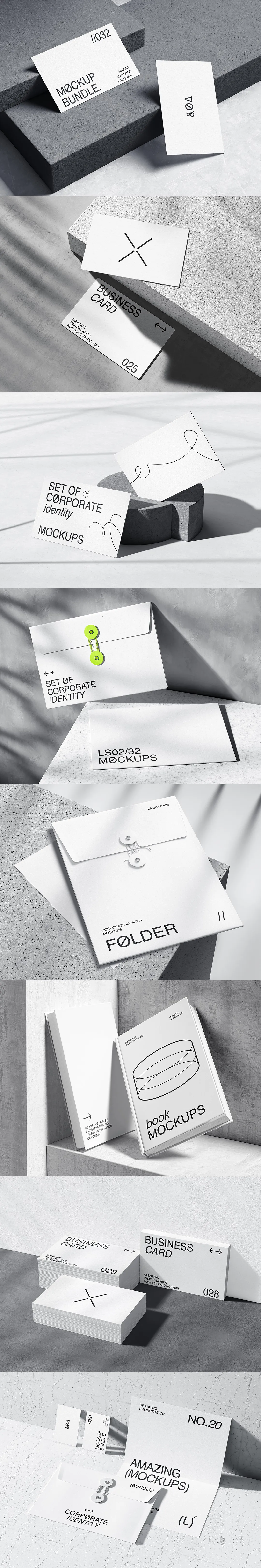 简约高端创意商务名片卡片PS样机