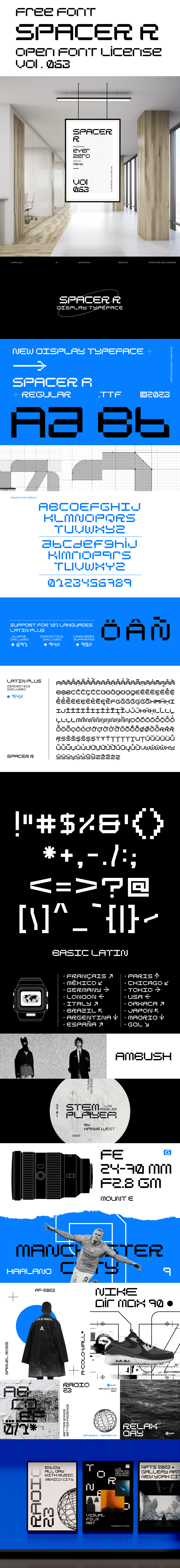 SPACER R未来科技像素风格展示字体