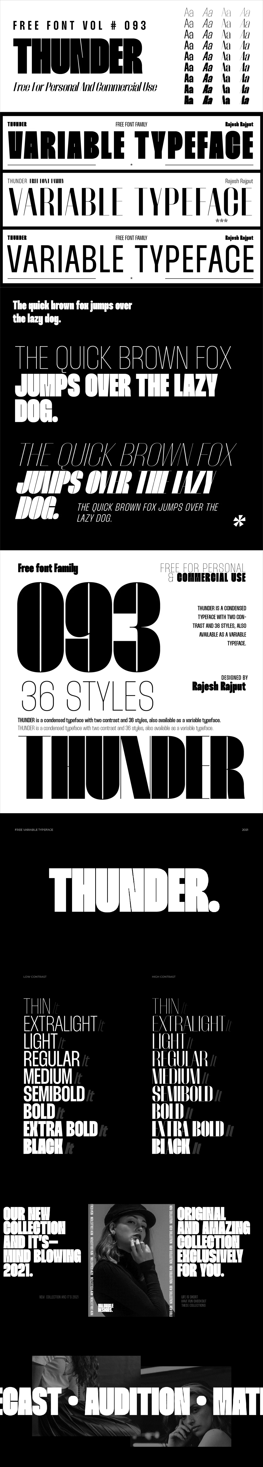 THUNDER展示类字体