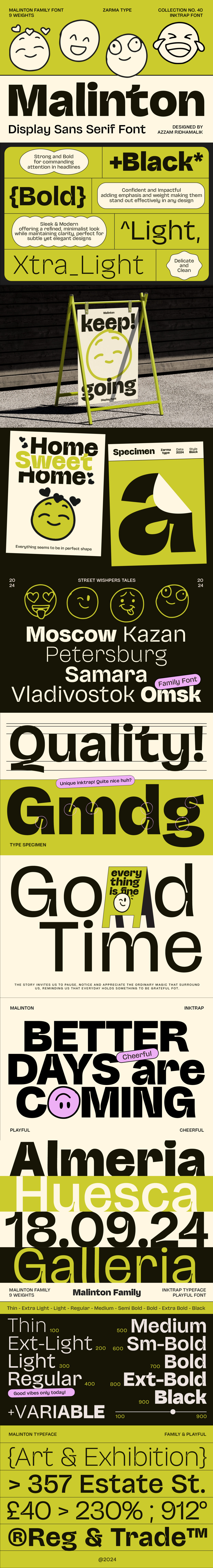 Malinton多用途富有趣味无衬线字体