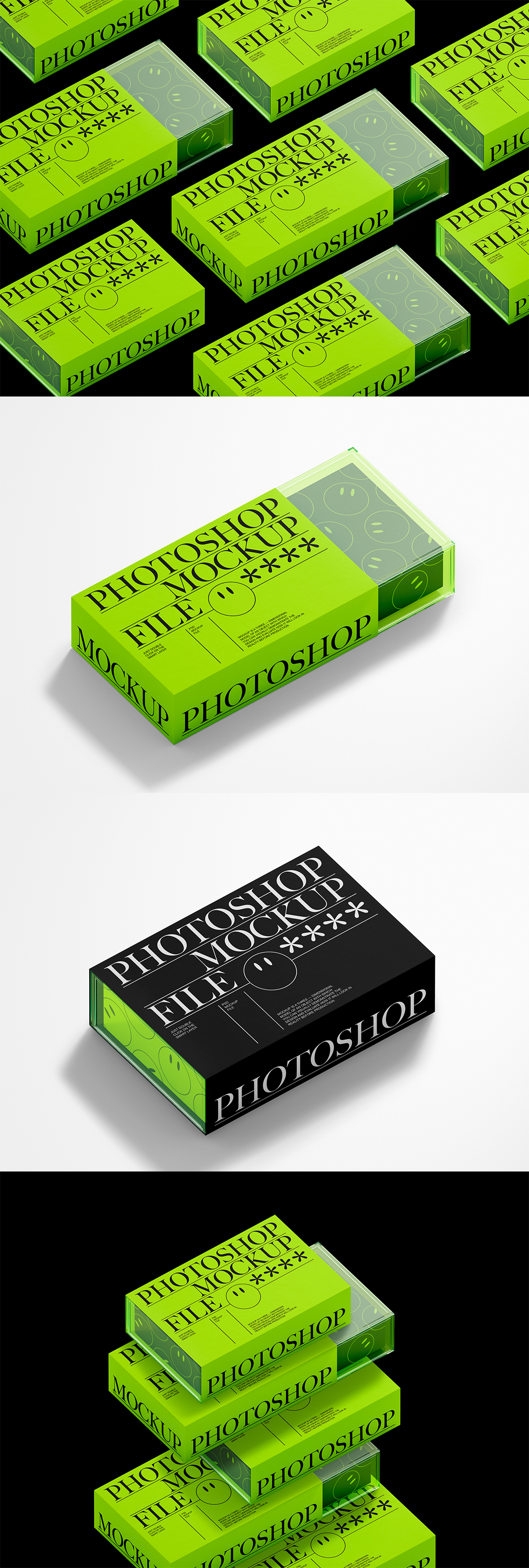 潮流抽拉式抽屉包装盒PS样机