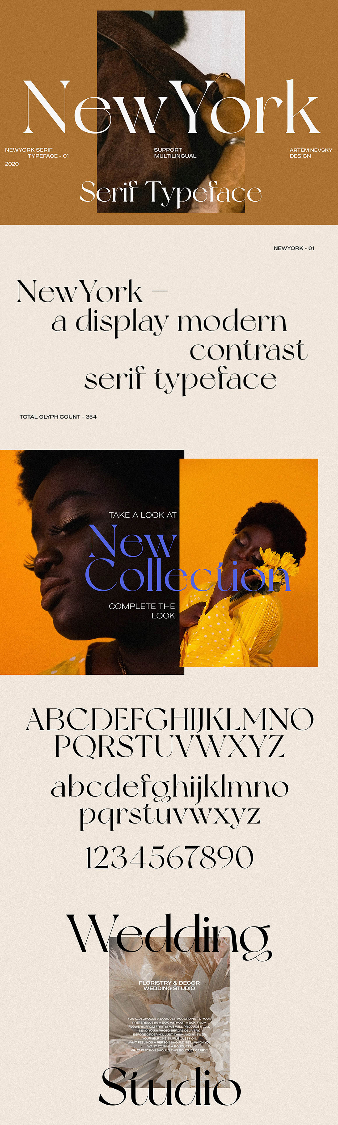 New York现代几何美感字体