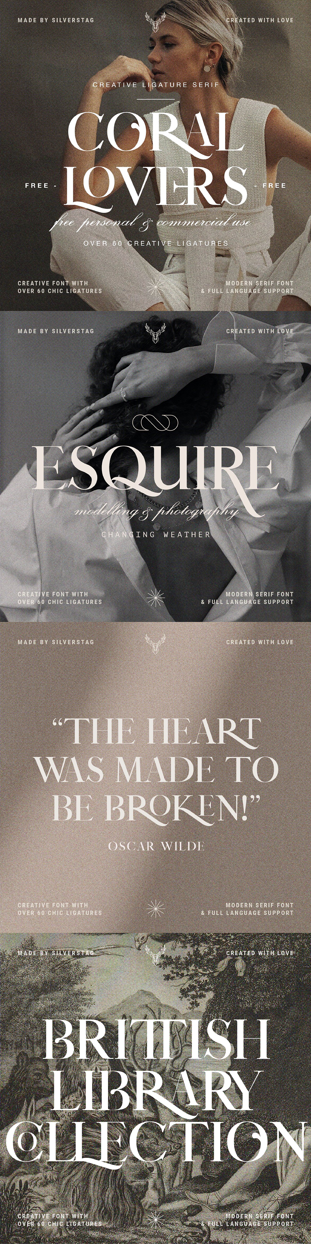 Coral Lovers现代优雅连字衬线体