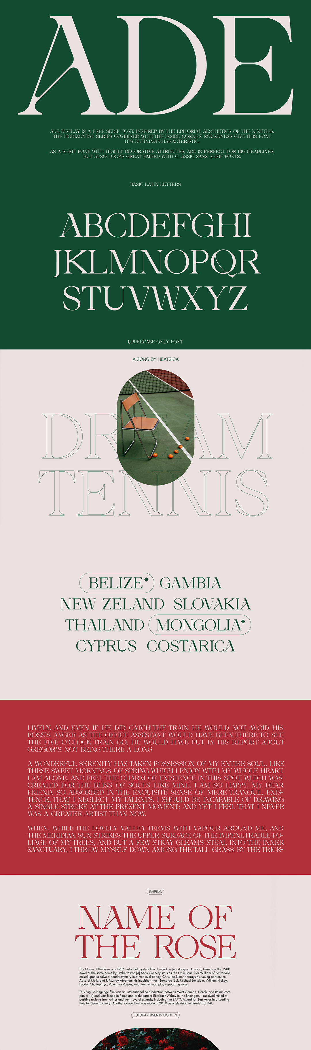 AdeDisplay古典复古尖锐衬线字体