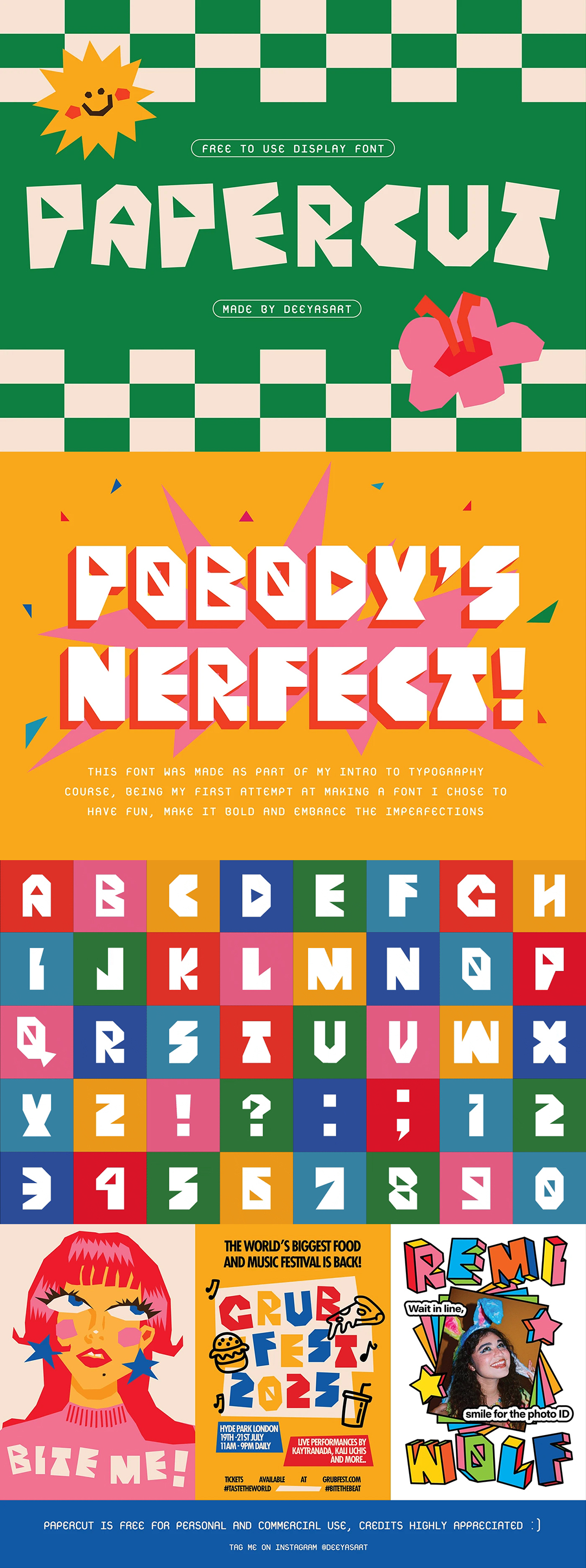 Papercut趣味无衬线结构展示字体