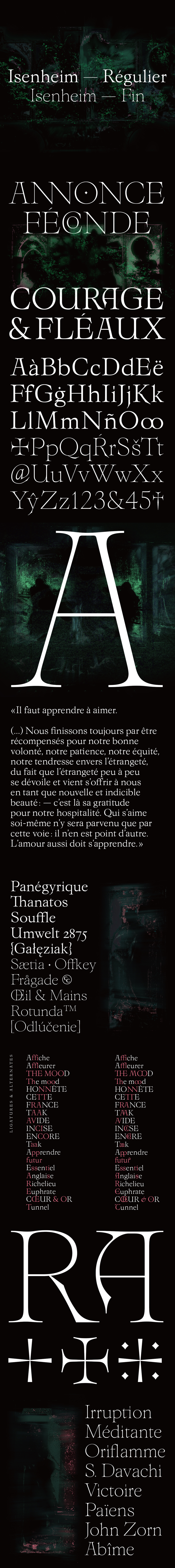 法国Isenheim古典优雅的中世纪历史感衬线字体