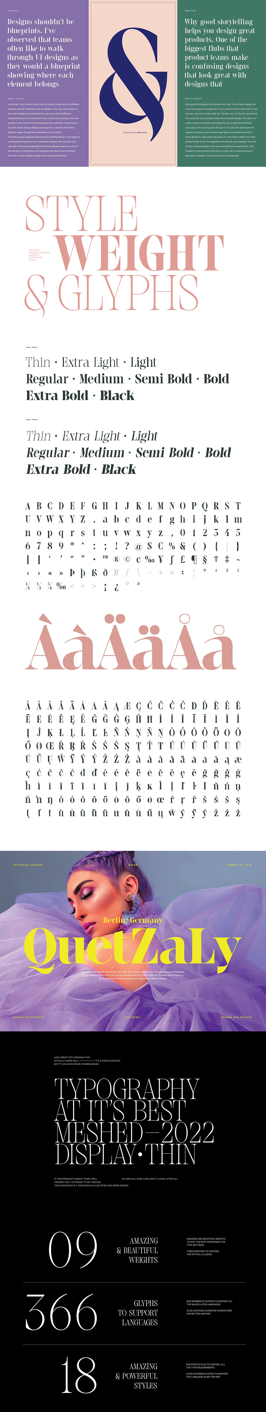 Meshed Display现代优雅衬线字体