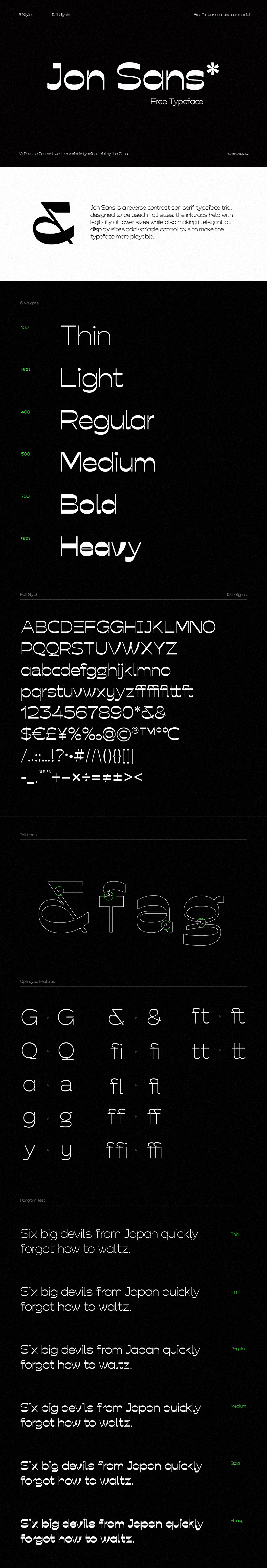 Jon Sans逆反差西文可变英文字体(JonChou设计)