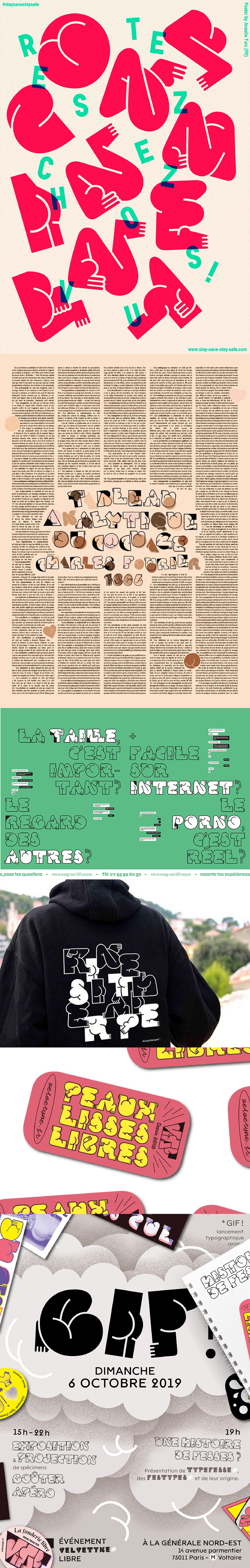 法国Typefesse俏皮屁股形状字体