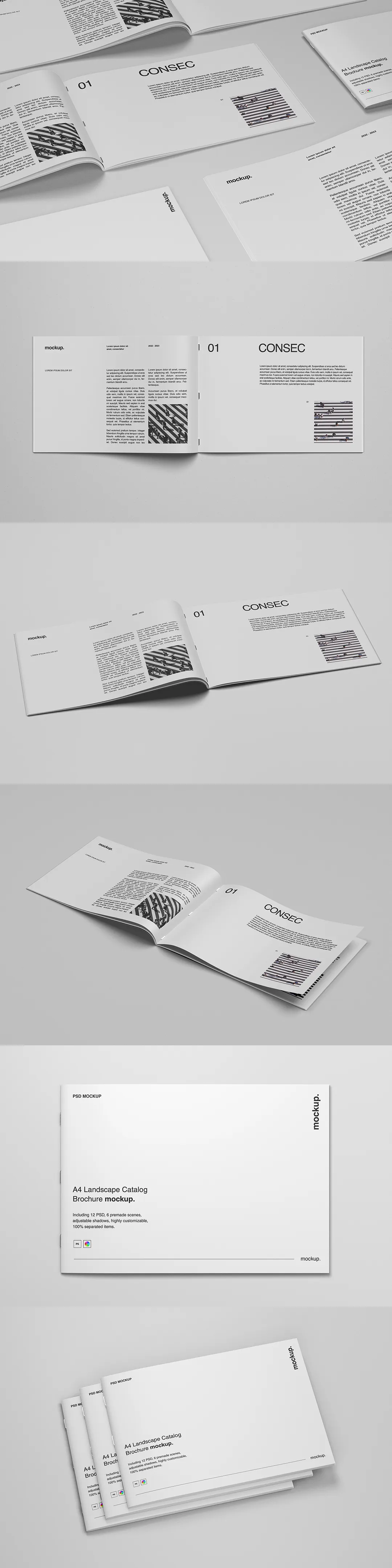 横版骑马钉画册宣传册PS样机