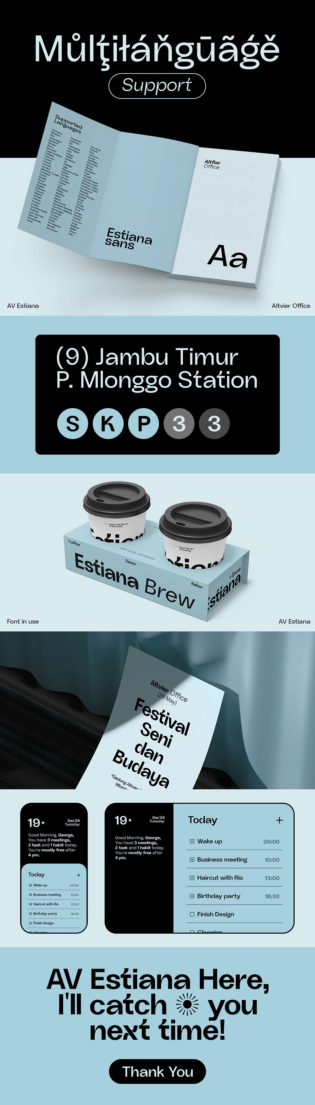 AV Estiana科技简约等宽无衬线字体