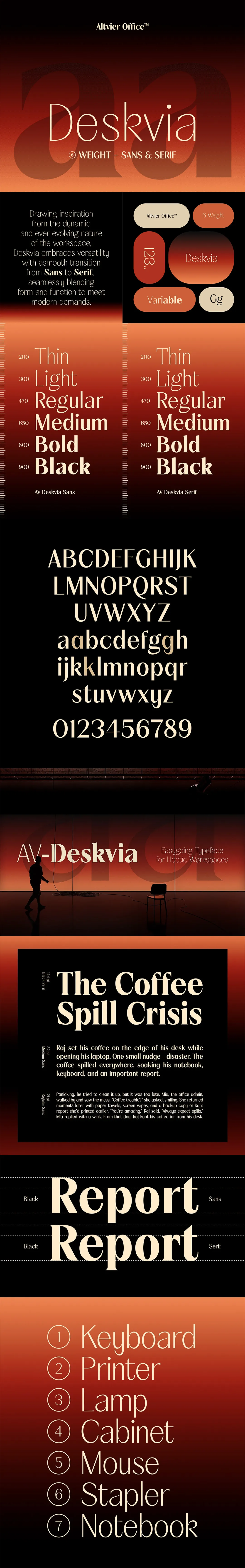 AV Deskvia现代可变衬线字体