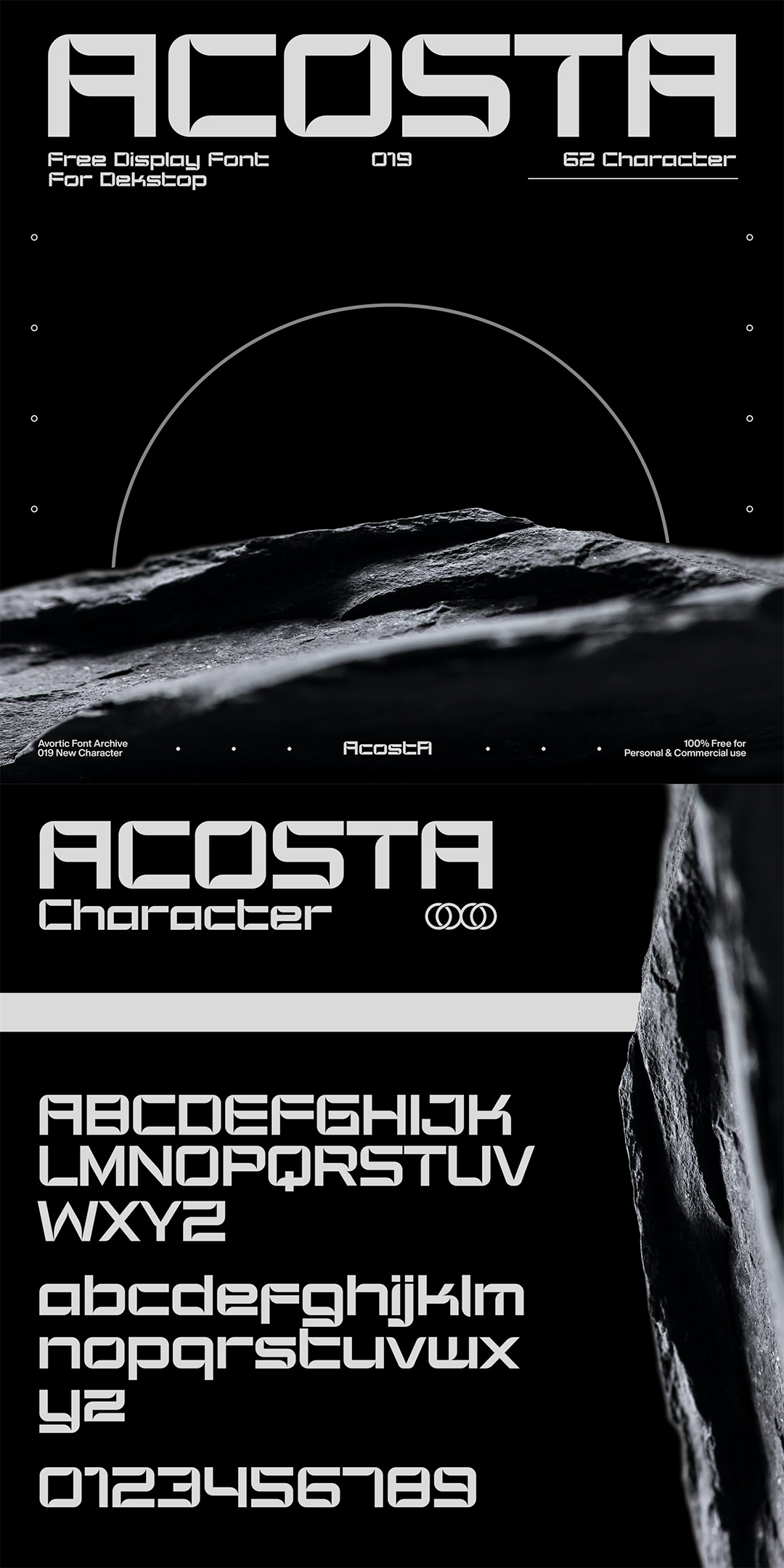 Acosta几何科幻展示类字体