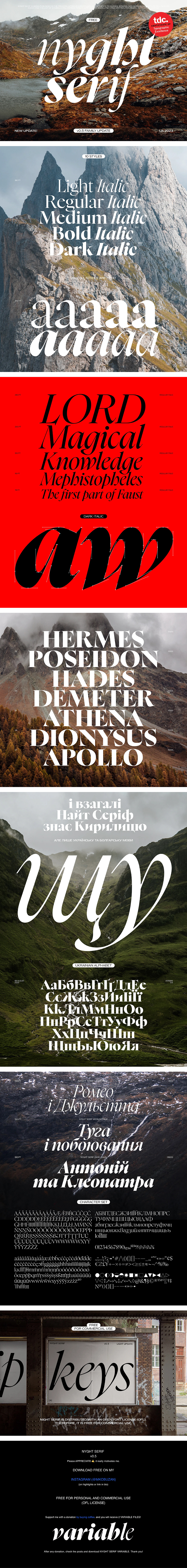 Nyght Serif现代衬线字体