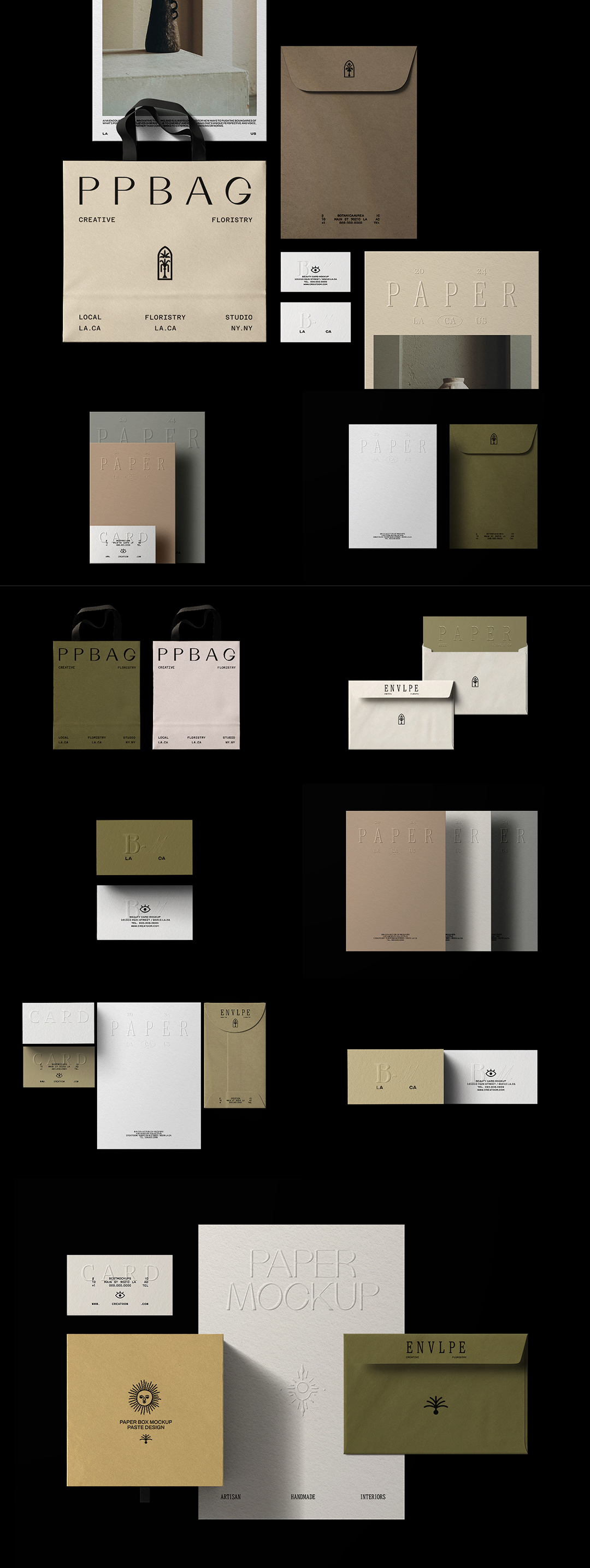 化妆品类品牌信纸信封封套名片样机