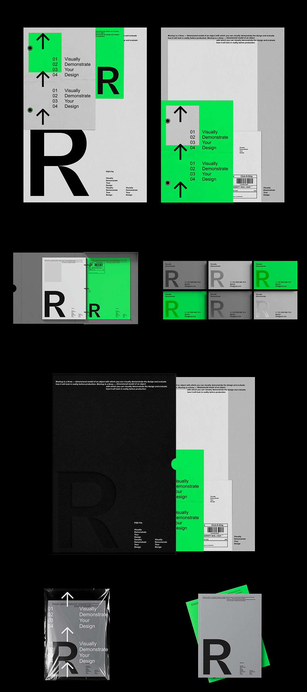 信纸信封封套名片文件盒样机