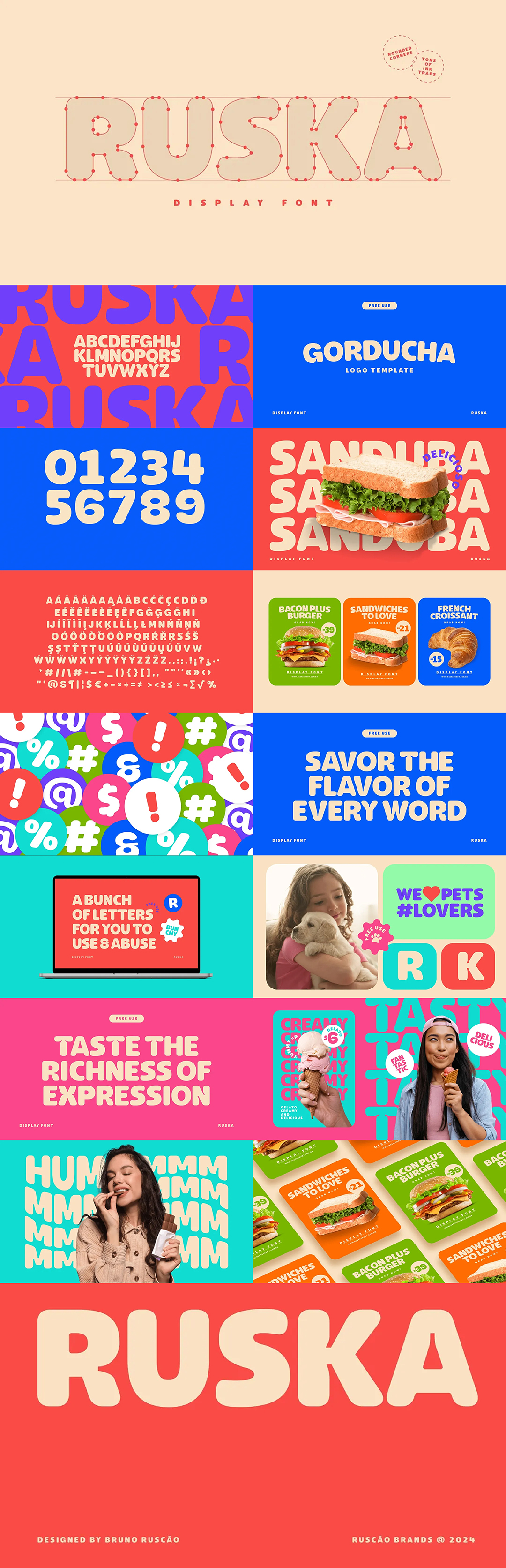 Ruska圆润有亲和力展示字体