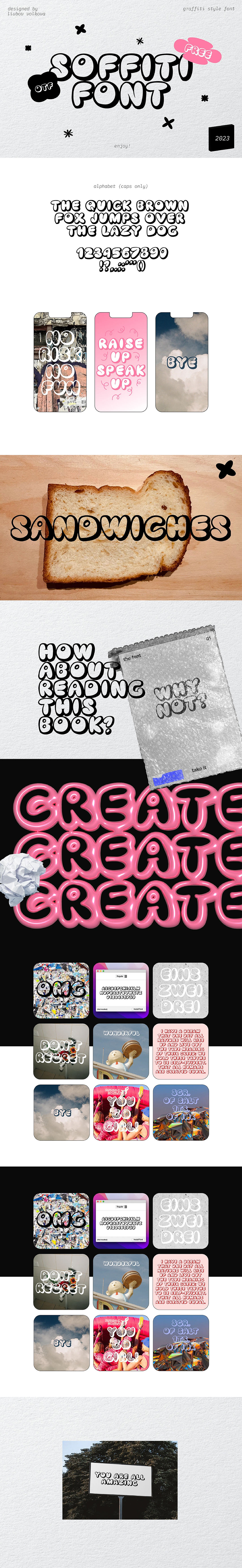 STRTSHT气泡涂鸦风格英文字体