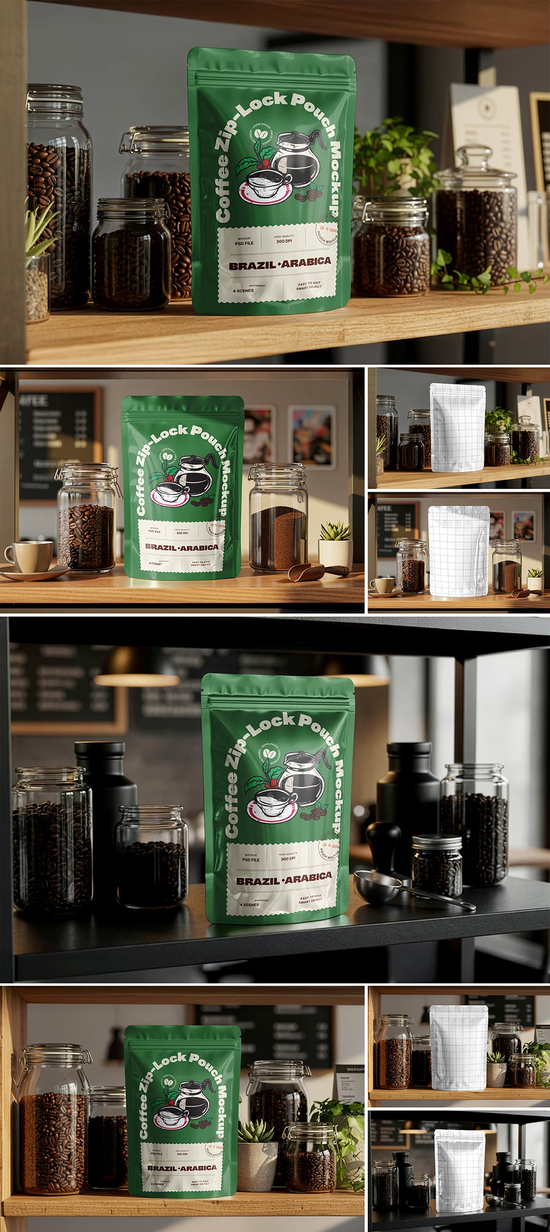 铝箔自封袋密封拉链咖啡包装场景样机