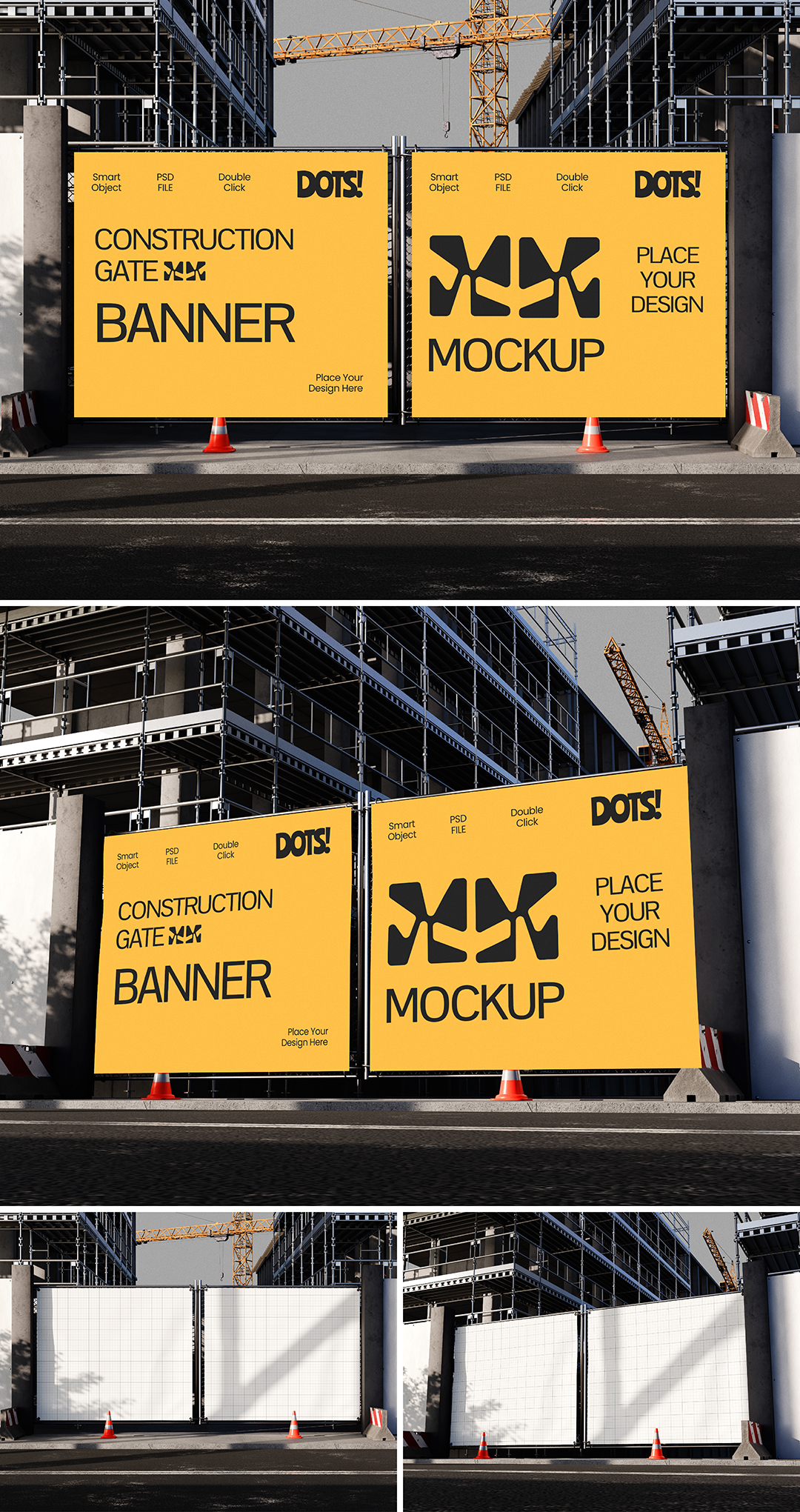 建筑工业风围挡户外海报样机