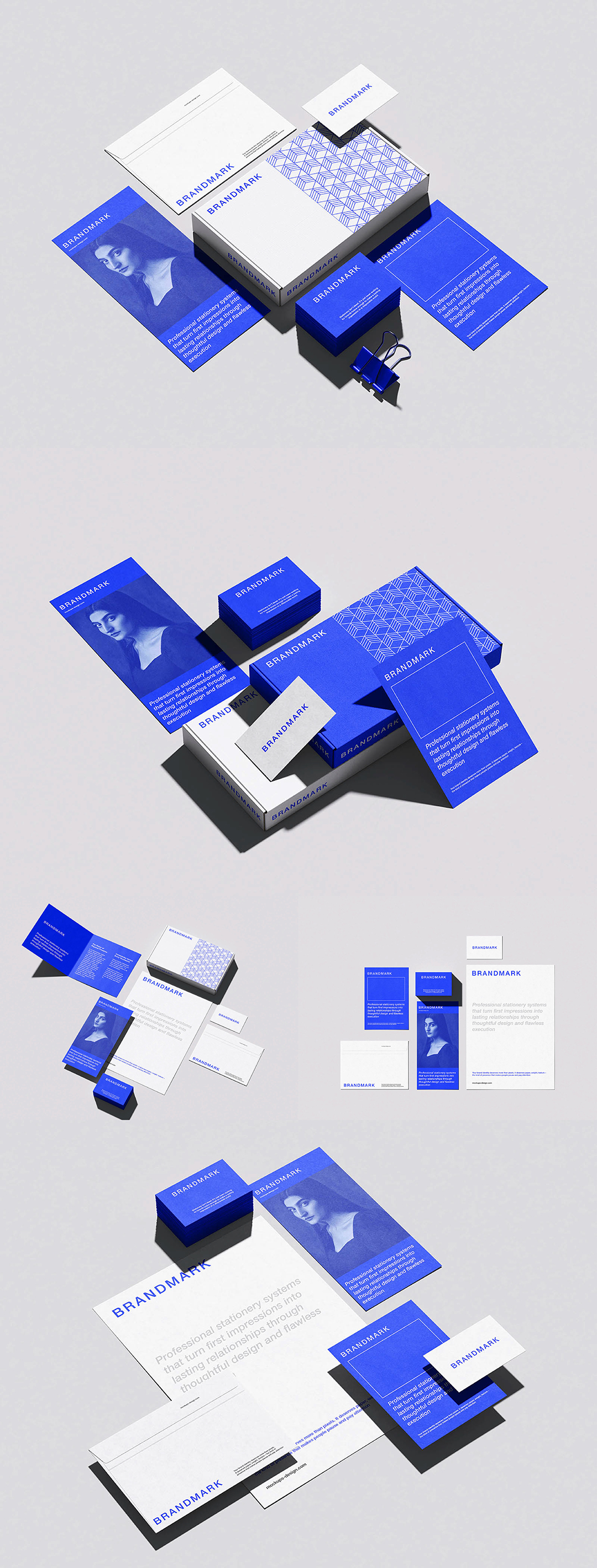 蓝色品牌VI办公应用样机