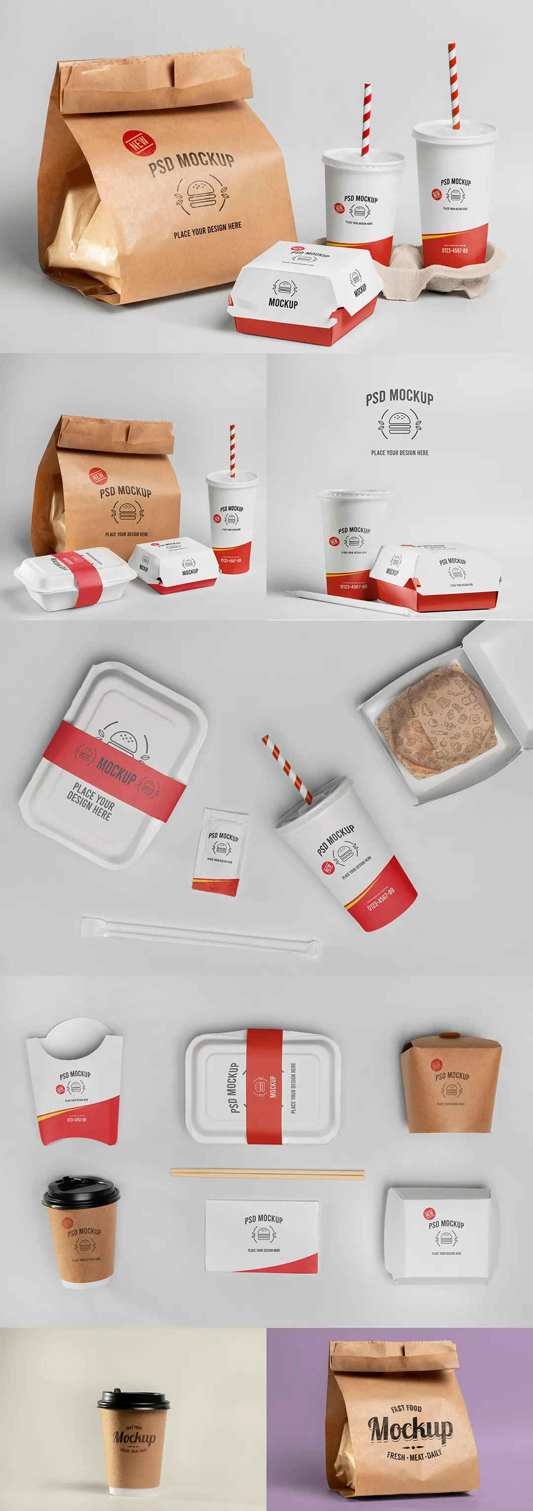 汉堡可乐西式快餐品牌VI应用样机